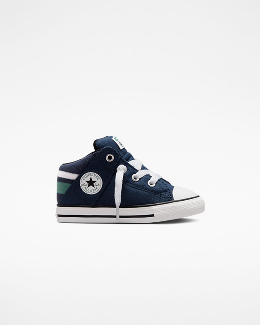 Zapatillas Altas Converse Chuck Taylor All Star Axel Varsity Niño Azul Marino Blancas | PE E47WL0